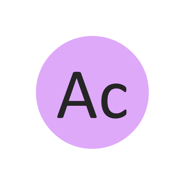 Actinium (Ac), actinium, Ac,