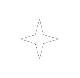 Four-pointed star, star,