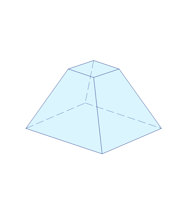 Square frustum, pyramid with flat top,