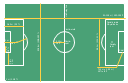 Association football (soccer) diagram, horizontal football field, horizontal soccer field,