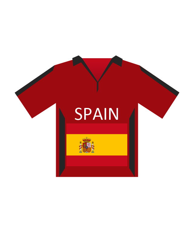 Team shirt (Spain), soccer team shirt, Spain,