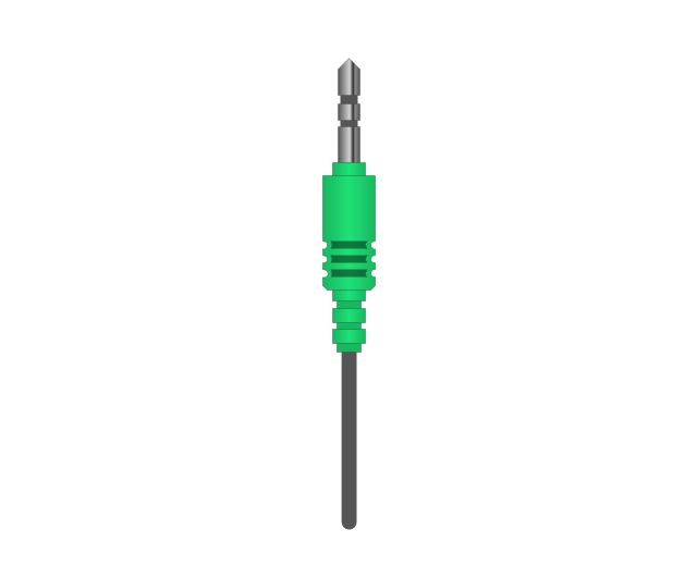 TRS plug, green, TRS, plug, connector, phone connector,