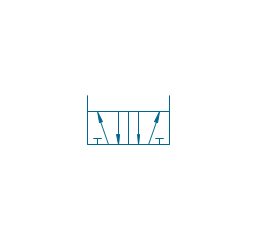 5/2 valve, hydr., ext., fin. pos., five-port, two-position, valve,