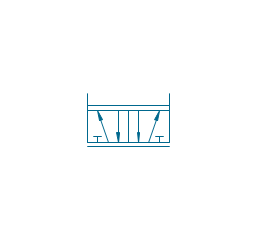 5/2 valve, hydr., ext., infin. pos., five-port, two-position, valve,