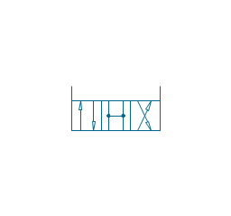 4/3 valve, pneum., ext., fin. pos., four-port, three-position, valve,