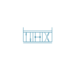 4/3 valve, pneum., ext., infin. pos., four-port, three-position, valve,