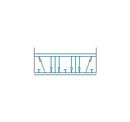 5/3 valve, pneum., ext., infin. pos., five-port, three-position, valve,