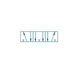 5/3 valve, hydr., finite positions, five-port, three-position, valve,