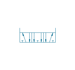 5/3 valve, hydr., ext., fin. pos., five-port, three-position, valve,