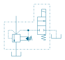 Pressure relief (E), electrically operated, pressure relief, valve,