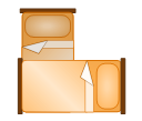 Single Trundle Bed 2 (orange), single trundle bed,