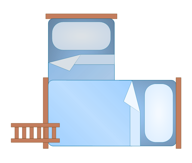 Bunk Bed 2 (blue), bunk bed,