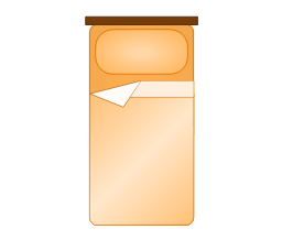 Single Bed 1 (orange), single bed,