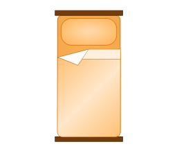 Single Bed 2 (orange), single bed,