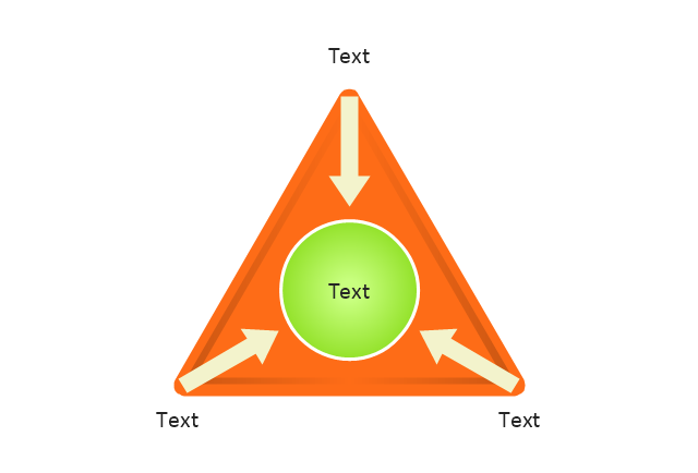 Triangle diagram, arrows, triangle diagram with circle and arrows,