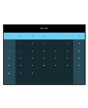 Small Calendar (Black, Rounded), month calendar,