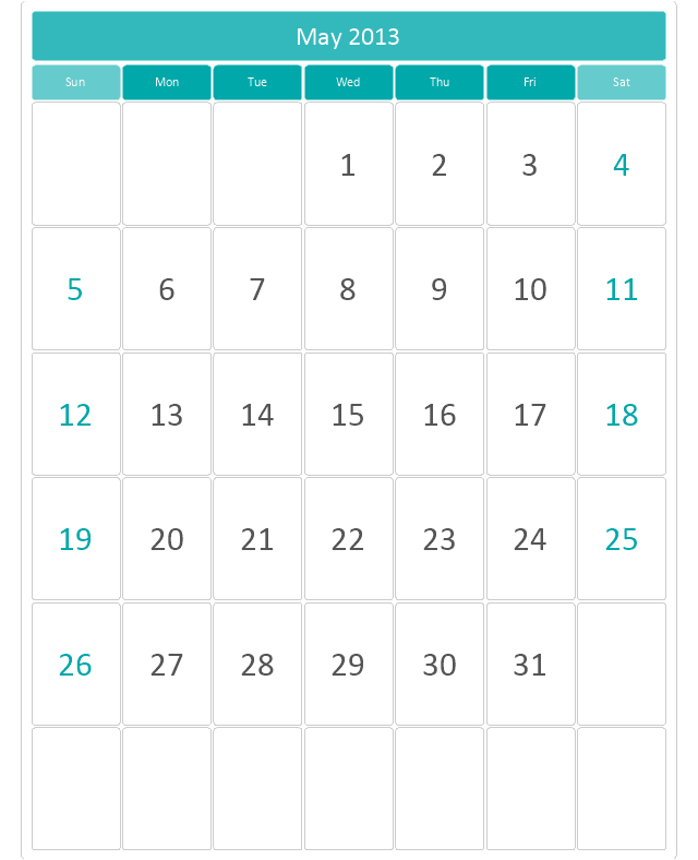 Mid Calendar (Rounded), month calendar,