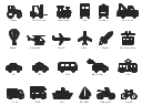 Vehicle pictograms, yacht, boat, sailboat, truck, tram, train, railway, trailer, tractor, tow truck, recovery vehicle, evacuator, taxi, subway, metro, speed train, rocket, plane, motorcycle, scooter, moped, locomotive, train, liner, ship, helicopter, forklift truck, electric car, eco car, car, motor car, passenger car, bus, bicycle, bike, cycle, aircraft, aerostat, balloon, aerial tramway, ropeway, cableway,