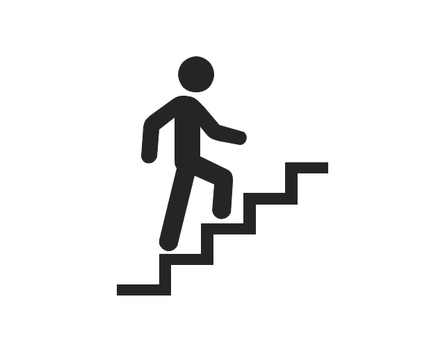 Man climbing stairs, man climbing stairs,