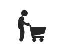 Man pushing the shopping trolley, man pushing the shopping trolley,