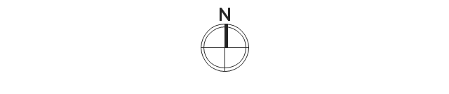 North arrow 3, North,