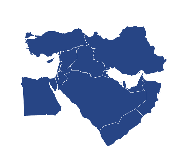 Political map - Middle East, Israel, Egypt,
