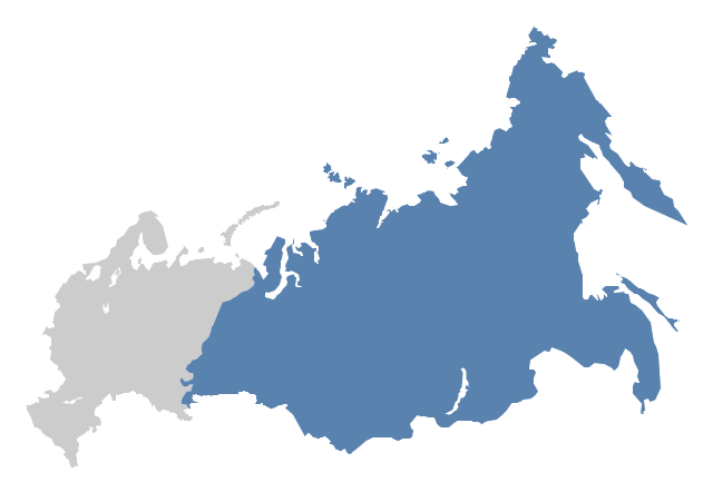 Political map - North Asia , Russia, Russian Federation, Asian part of Russia,