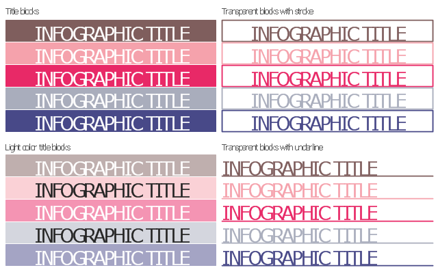 Typography infographics elements - Title blocks, title text block,