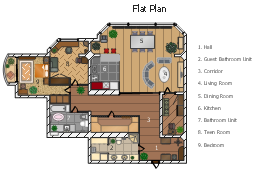 Flat design floor plan