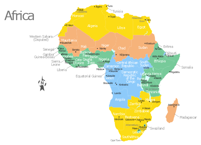 map of europe and africa with countries