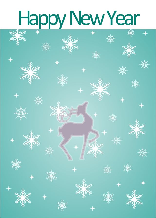 Vector illustration, snowflake, deer,