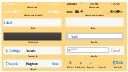 iOS GUI views: Bars, wifi icon, toolbar, tab bar, search bar, power icon, battery, plus, add, navigation bar, menu bar, navigation bar, bluetooth icon, back button,