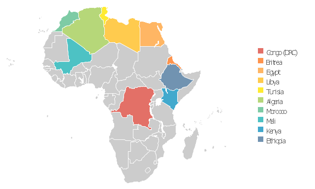 Africa thematic map template, 