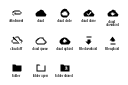 File system icons, folder shared icon, folder open icon, folder icon, file upload icon, file download icon, cloud upload icon, cloud queue icon, cloud off icon, cloud icon, cloud download icon, cloud done icon, cloud circle icon, attachment icon,