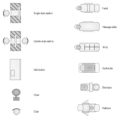 Design elements - Spa layout plan | Gym floor plan | Spa Chair Plan