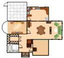Floor plan, window, casement, toilet, straight staircase, stair direction, square roof, roof, spinet piano, sink, room, rectangular table, table, oval table, table, night stand, microwave oven, loveseat, island, hearth, glider window, glass oval table, glass table, flat screen TV, double pocket door, double door, double bed, door, divided return stairs, countertop, corner sink, corner counter, cooker, oven, closet, chest, chair, built-in, dishwasher, bow window, bidet, bath tub, arm chair, T-room, 2-door, refrigerator, freezer,