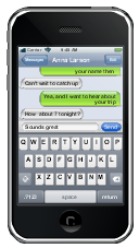 iPhone GUI, status bar, screen, navigation bar, controls, modal view, message box, keyboard control, iPhone,