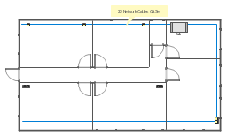 Network layout floor plan template, window, wall, single outlet, rack mount, duplex outlet, door, bus cable,