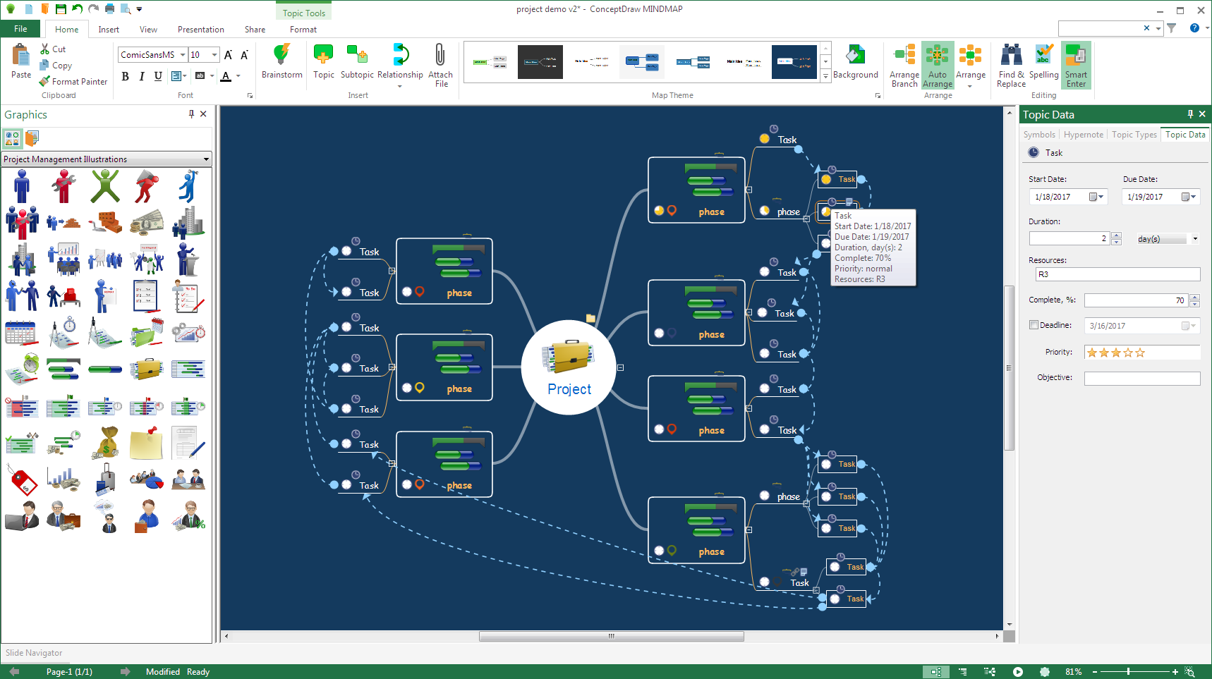 create a relationship in conceptdraw mindmap