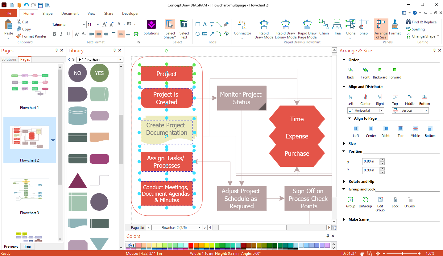 print from conceptdraw project