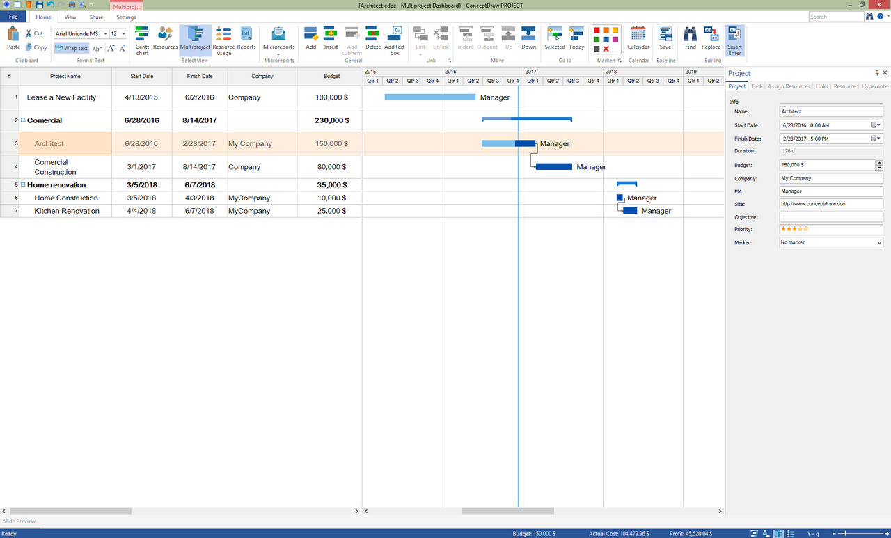 ConceptDraw PROJECT v8