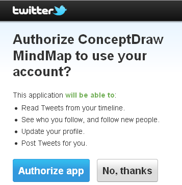 Twitter authorization page