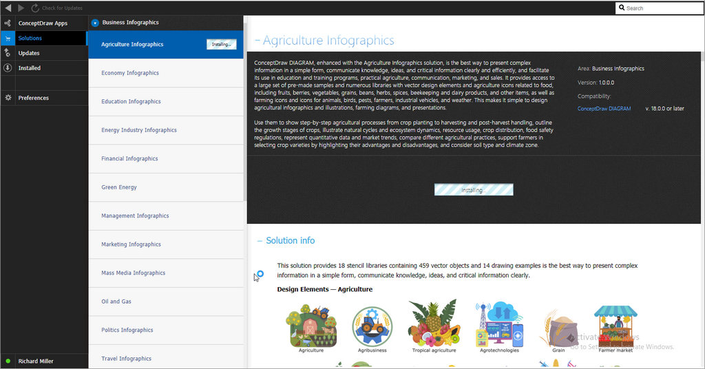 Agriculture Infographics solution — Install