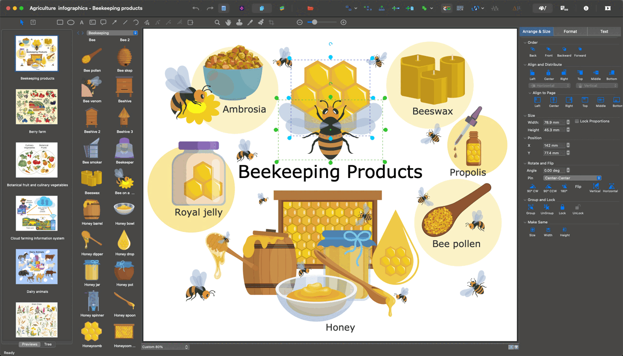 Agriculture Infographics solution for Microsoft Windows and MacOS