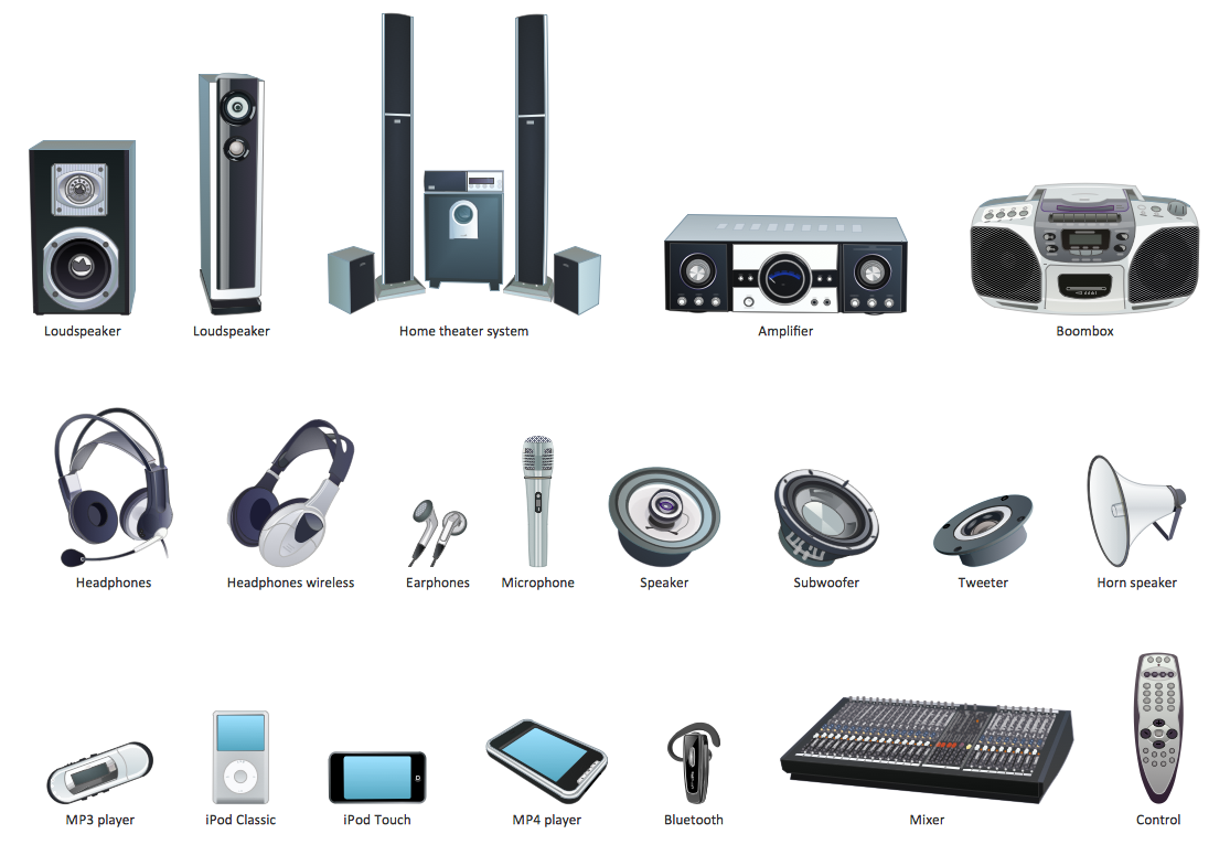 audio visual visio stencils