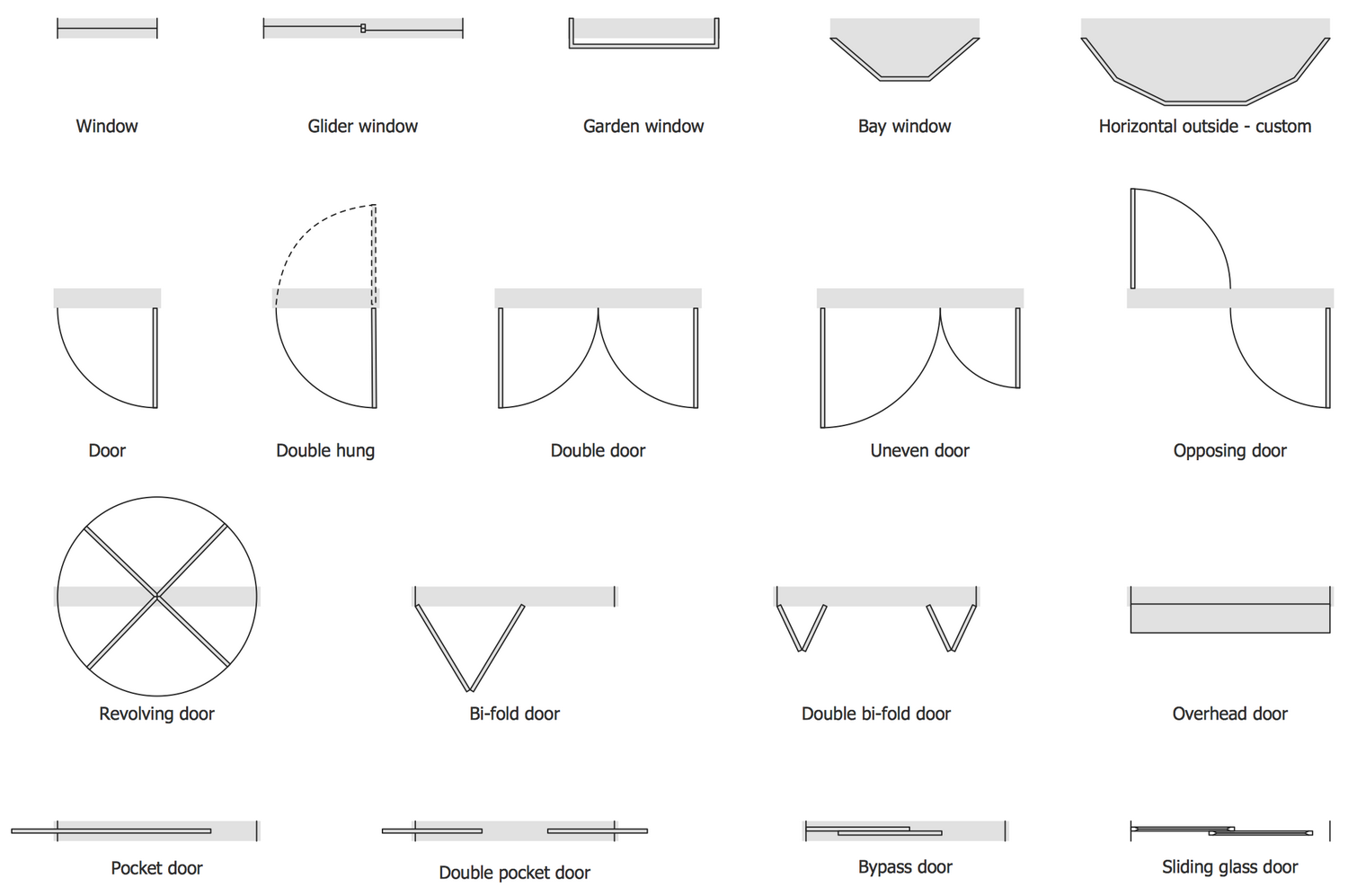 Door And Window Symbols Floor Plan floorplans.click