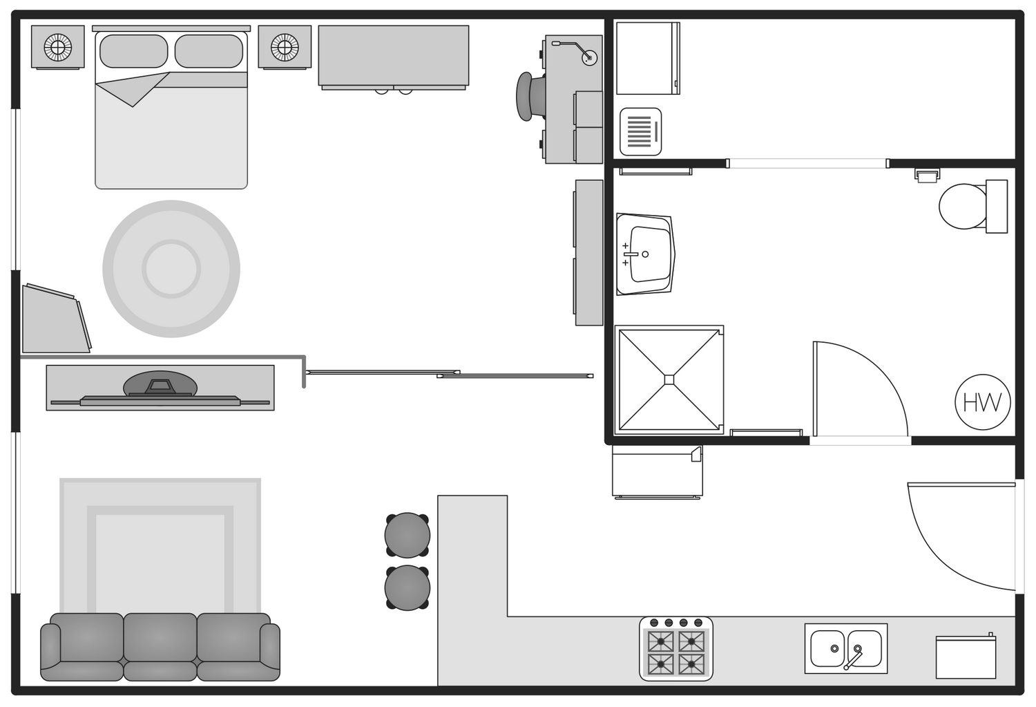 House Plan Sketch Interior 3d Illustration. Stock Illustration -  Illustration of cycle, group: 186107613