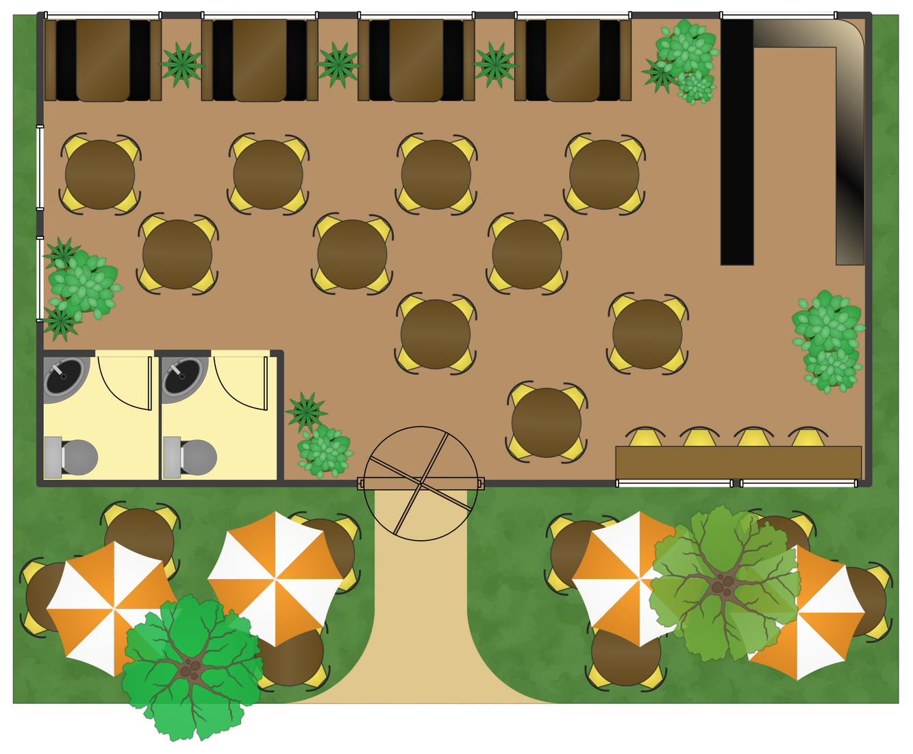 Cafe Floor Plans | Professional Building Drawing