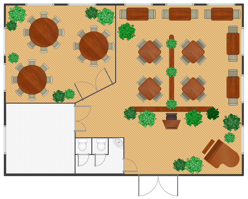 Cafe Floor Plans | Professional Building Drawing