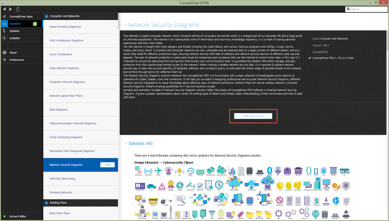 Network Security Diagrams Solution — Install